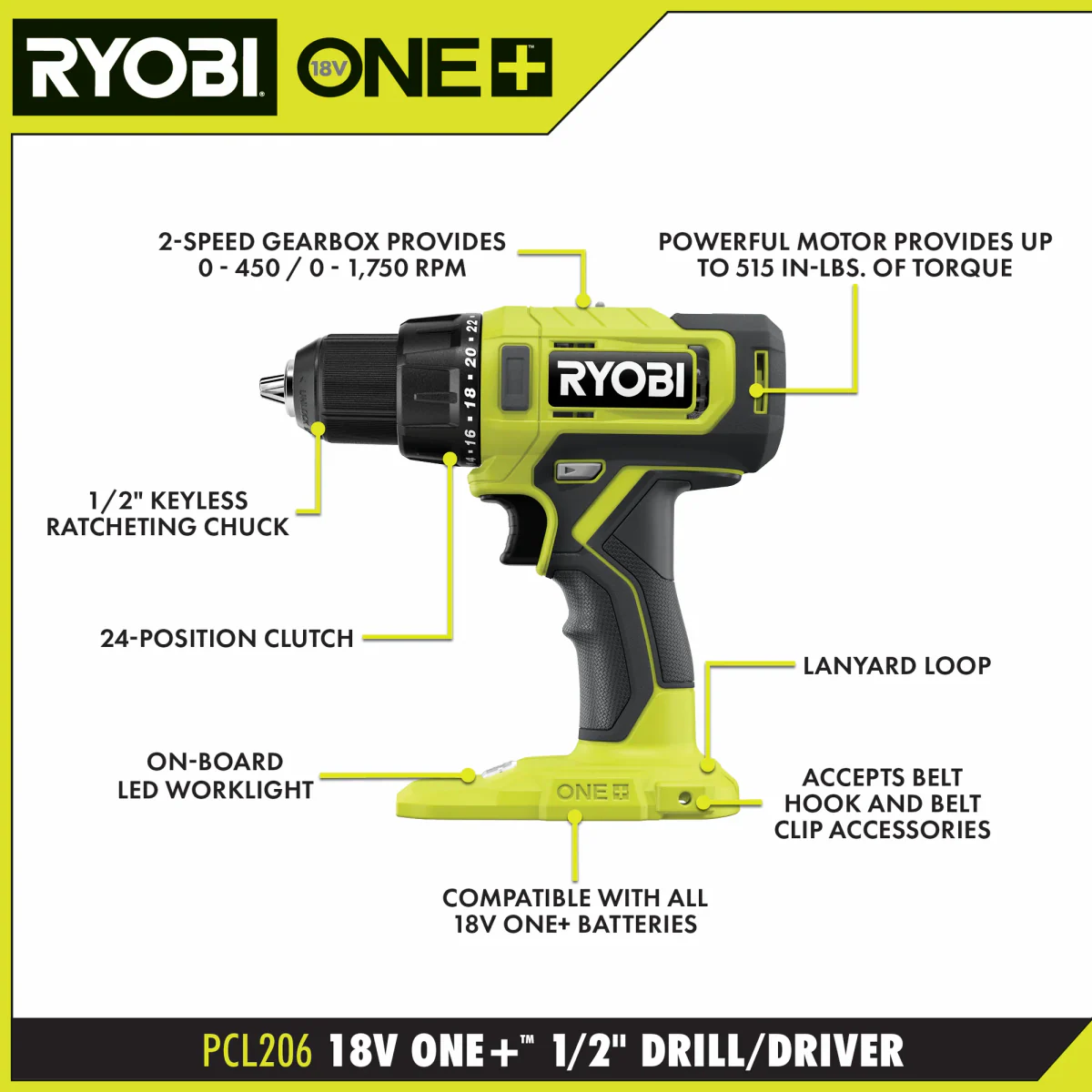 18V ONE+ drill/driver included in the kit
